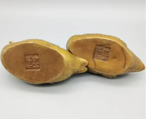 China copper Mandarin duck crafts statue A pair