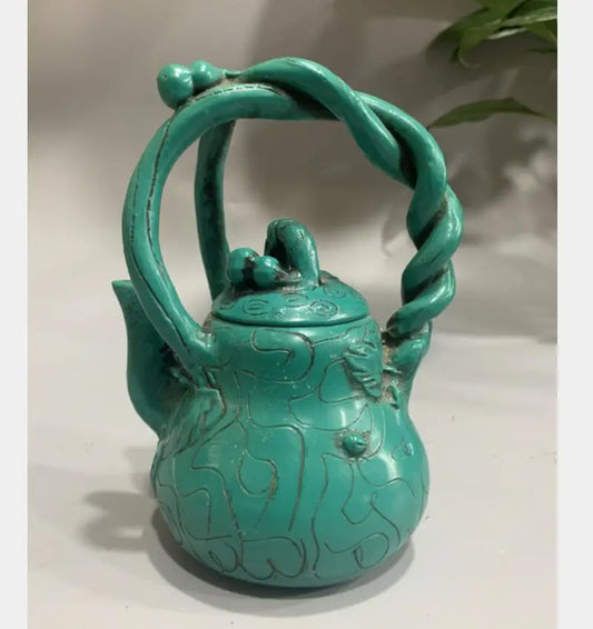 China imitation turquoise teapot crafts statue