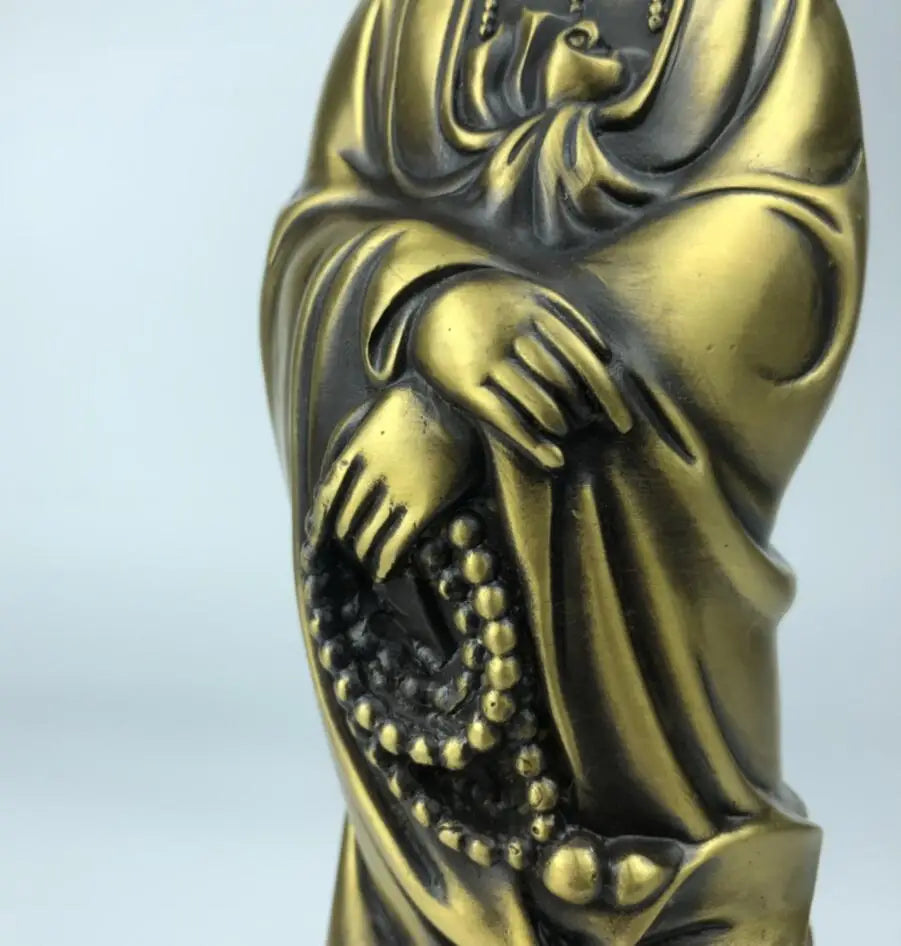 China seiko brass Guanyin Bodhisattva crafts statue