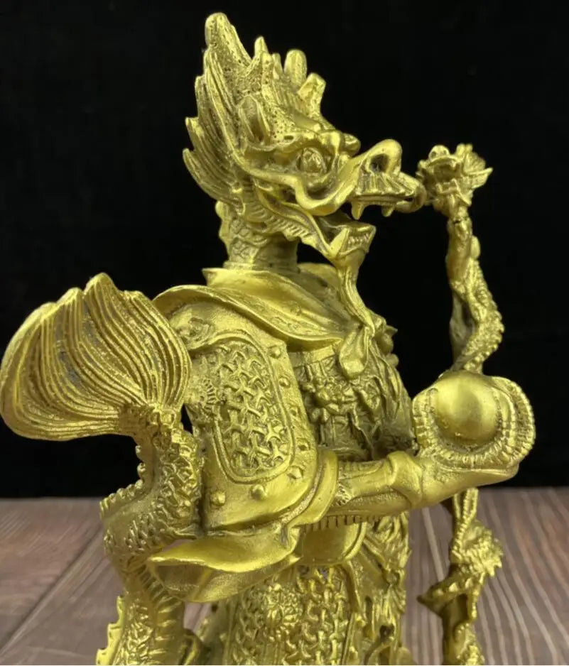 China seiko brass east sea dragon king crafts statue