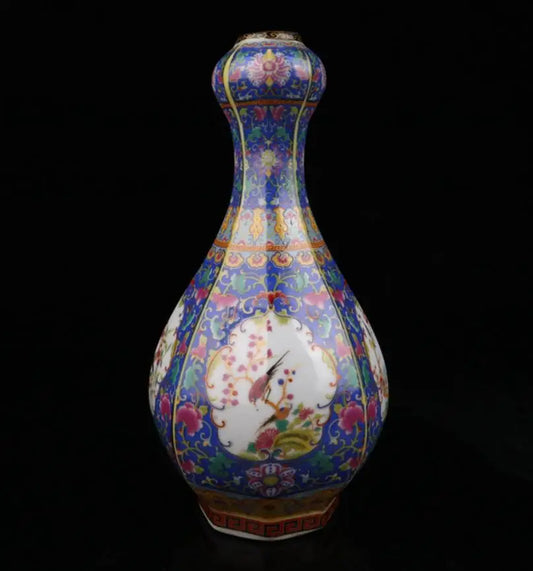 China seiko ceramic flowers bird vase crafts statue