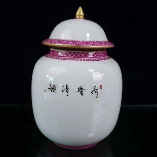 China seiko ceramic lotus lid jar crafts statue