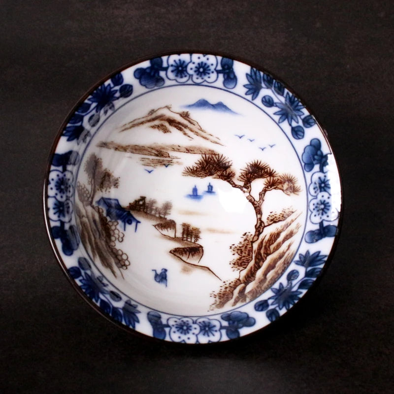 Chinese Blue and White Porcelain Tea Cup Anti Scalding Retro Ceramic Teacup Portable Master Cup Household Personal Single Cups