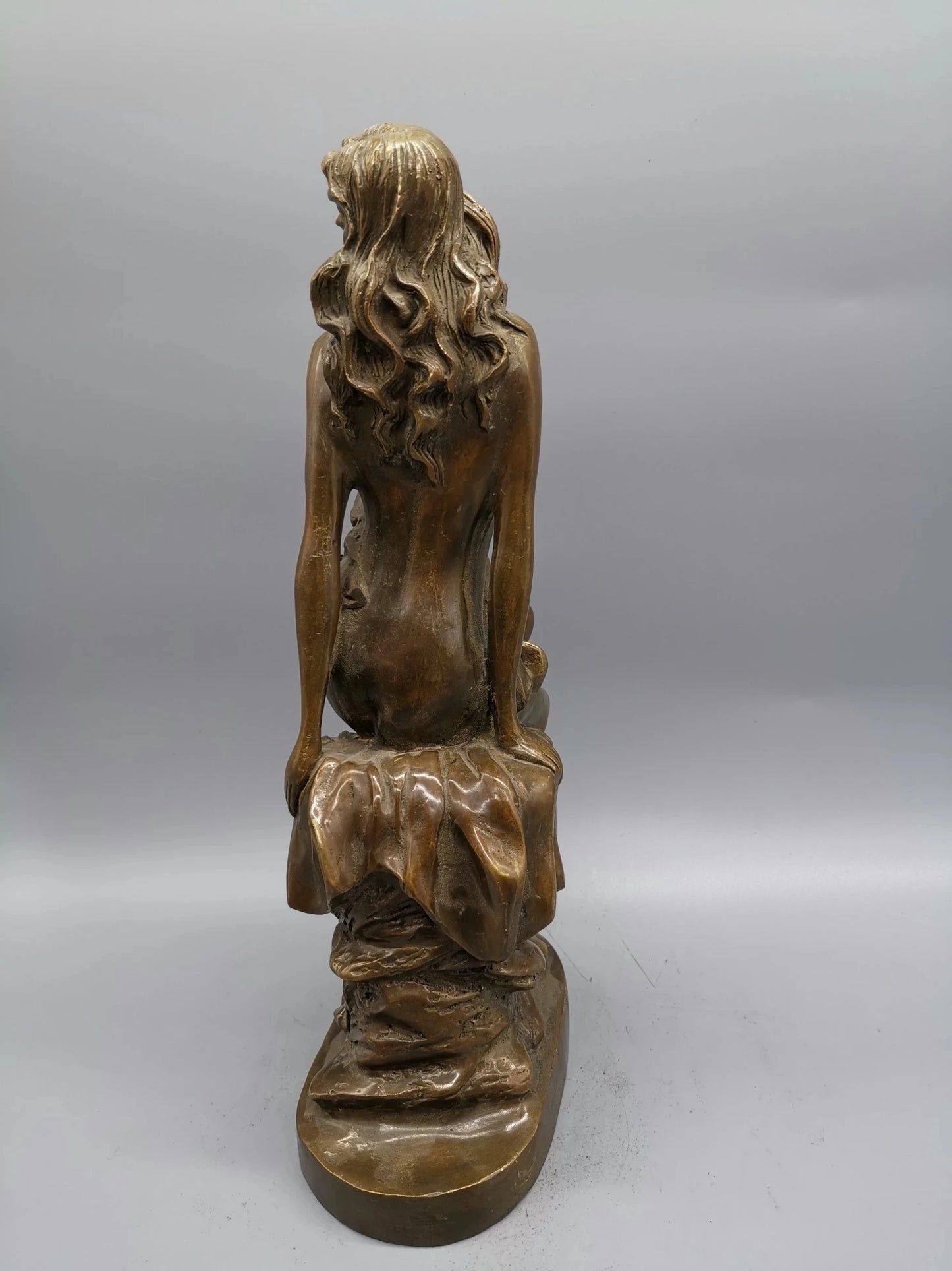 Chinese Exquisite Natural bronze Hand-carved Beauty Statue Brass