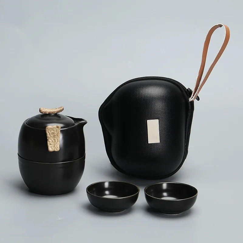 Chinese Kung Fu Tea Set white porcelain Ceramic teapot matt beam pot Japanese household tea cup Portable Outdoor Travel Gaiwan