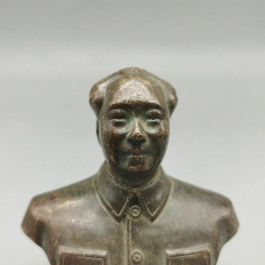 Chinese Old copper statues TChairman Mao portrait statue decorate