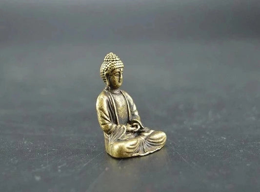 Chinese Pure Brass Sakyamuni Buddha Small Statue