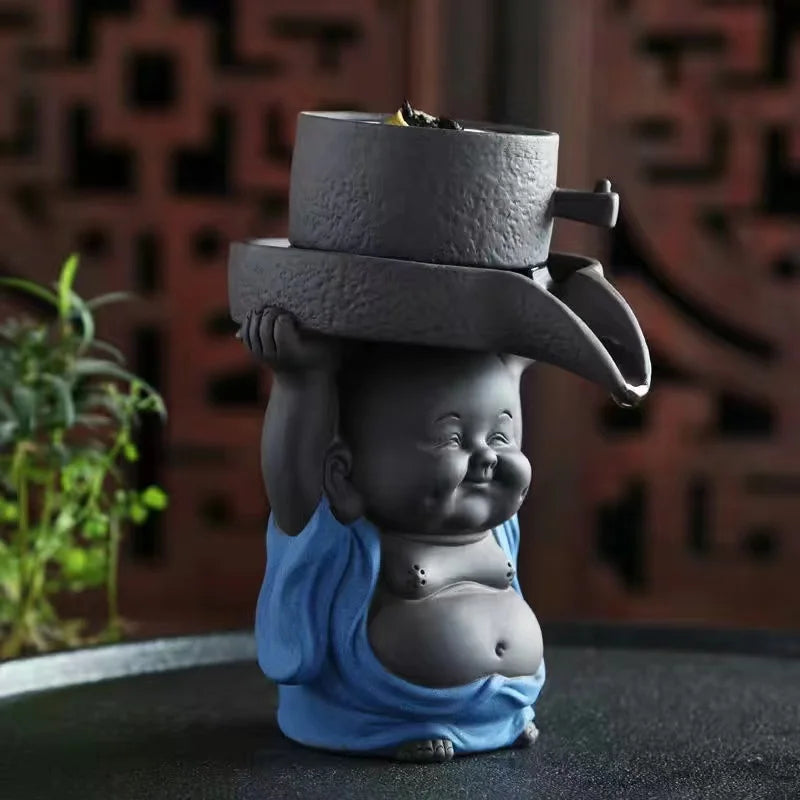 Chinese Purple Clay Little Monk Tea Pet Pee Boy Lucky Tea Pet Ceramics Tea Pet Filter Tea Strainer Teaware Accessories