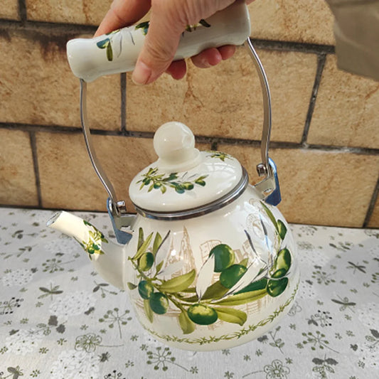 Chinese Tea Pot Glass Teapot Infuser Tea Pots Loose Tea Tea Strainer Metal Teapot Enamel Tea Maker Daily Use Enamel Kettle