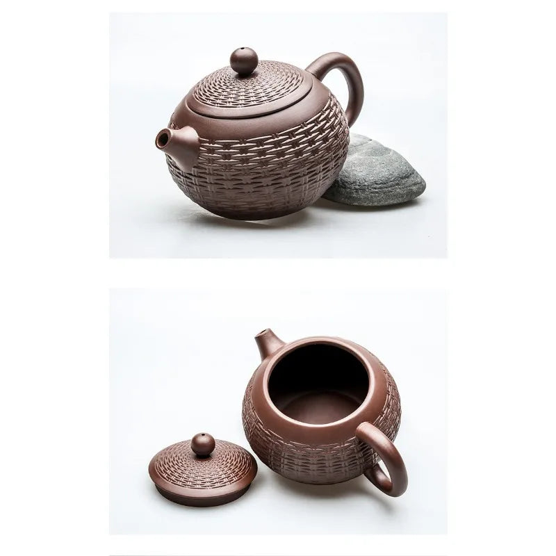 Chinese Yixing Tea Pot Large Capacity Purple Clay Xishi Filter Teapot Beauty Kettle Raw Ore Handmade Tea Set Authentic Drinkware