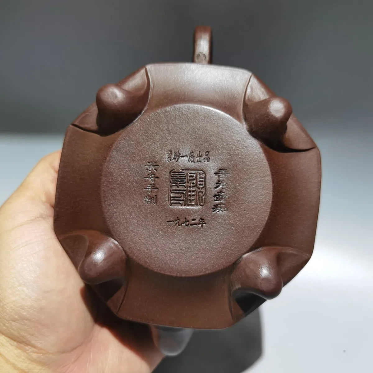Chinese Yixing Zisha Clay Teapot Bagua Pot Gu Jingzhou Raw Ore Purple Mud 360ml