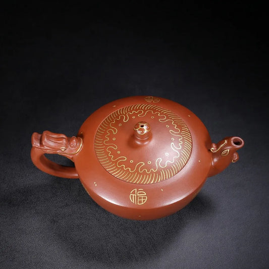 Chinese Yixing Zisha Clay Teapot Dragon Phoenix Chengxiang Pot Jinding trademark 450ml