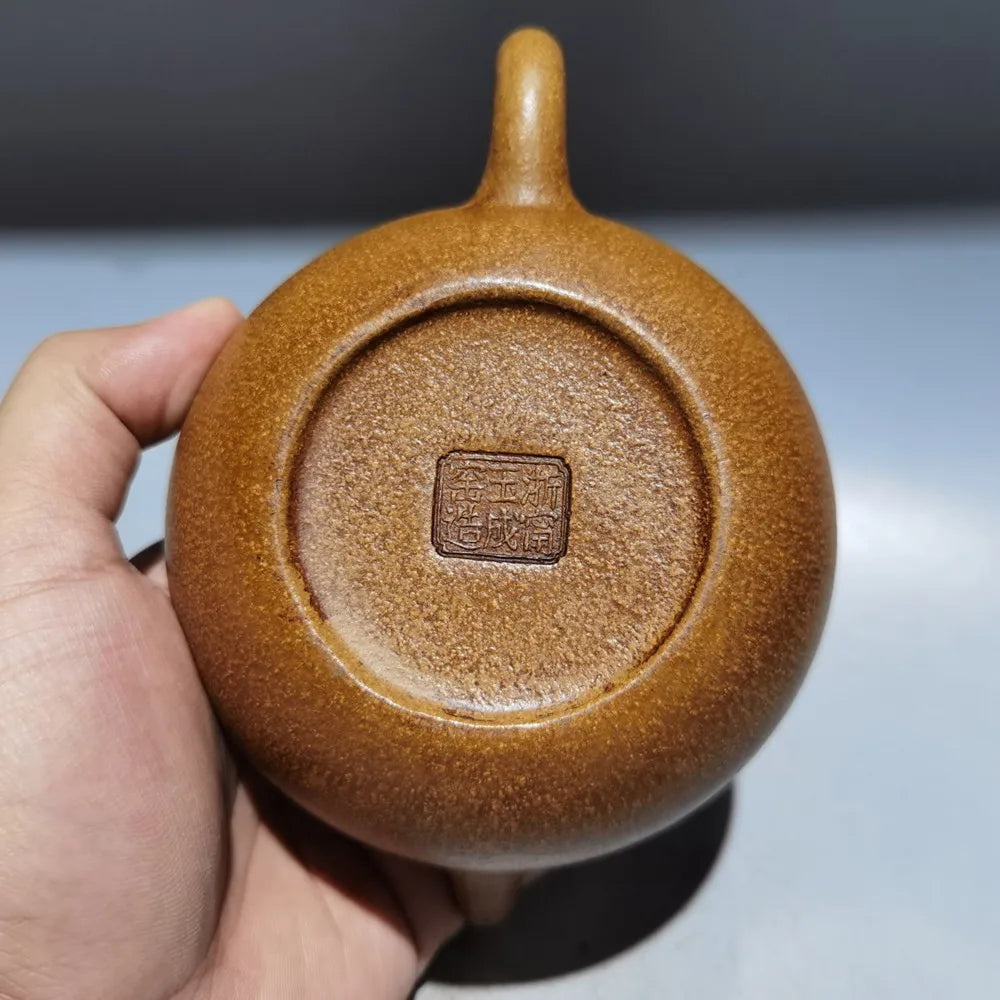Chinese Yixing Zisha Clay Teapot Engraved Pot Zhejiang Ning Yucheng Kiln 220ml