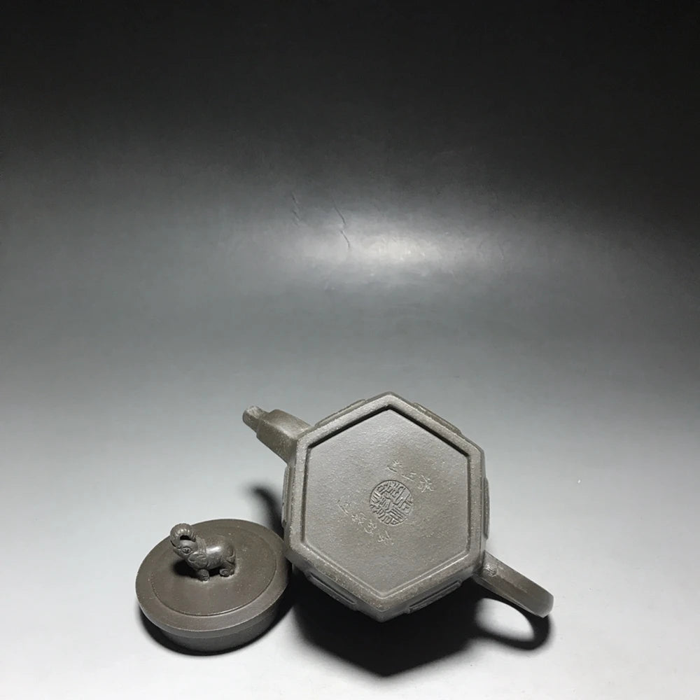 Chinese Yixing Zisha Clay Teapot Hexagonal Plum Orchid Bamboo ju Pot 300ml