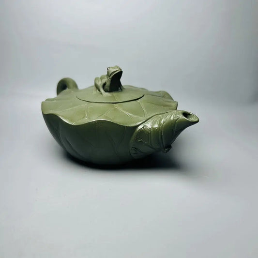 Chinese Yixing Zisha Clay Teapot Lotus Leaf Frog Pot Jiang Rong 380ml