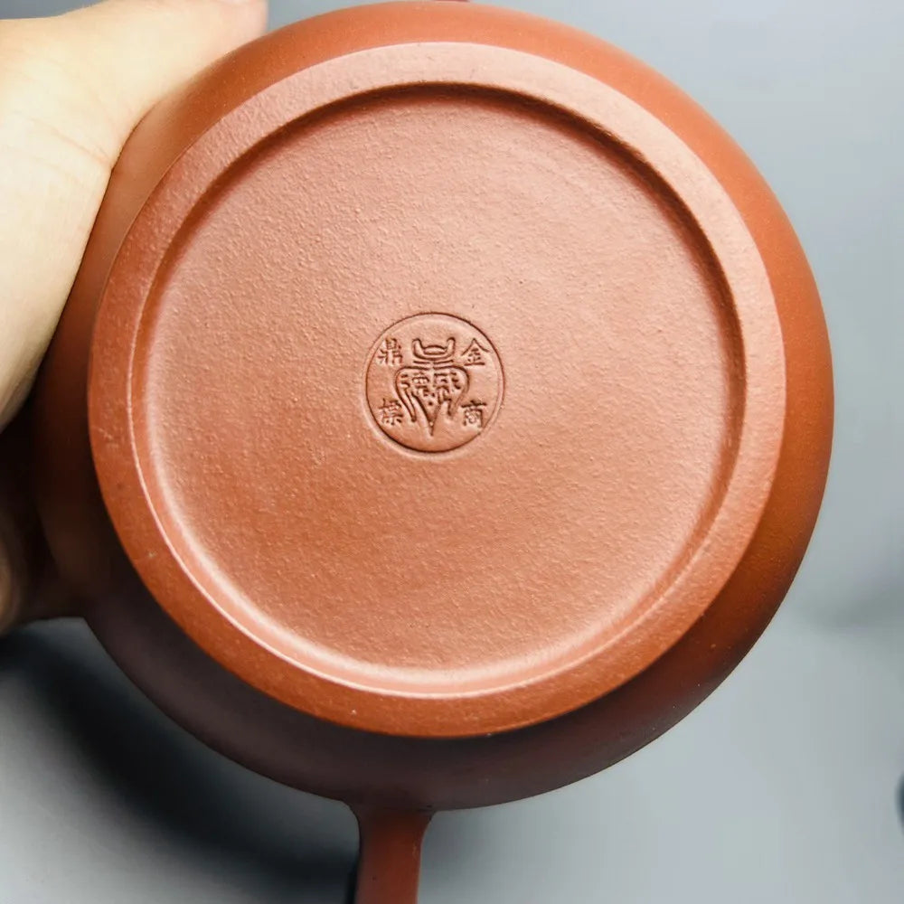 Chinese Yixing Zisha Clay Teapot Mud painted bamboo joint Pot Jinding Trademark 400ml