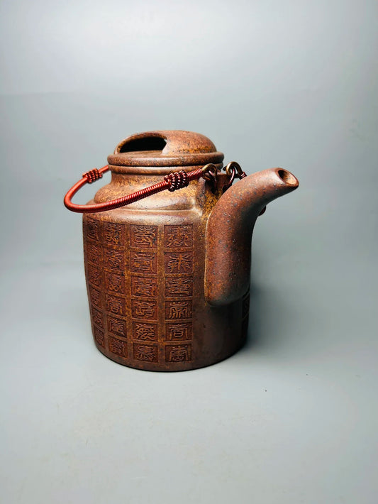 Chinese Yixing Zisha Clay Teapot Ox bull cover Ocean barrel Pot Wang Qinglong 600ml