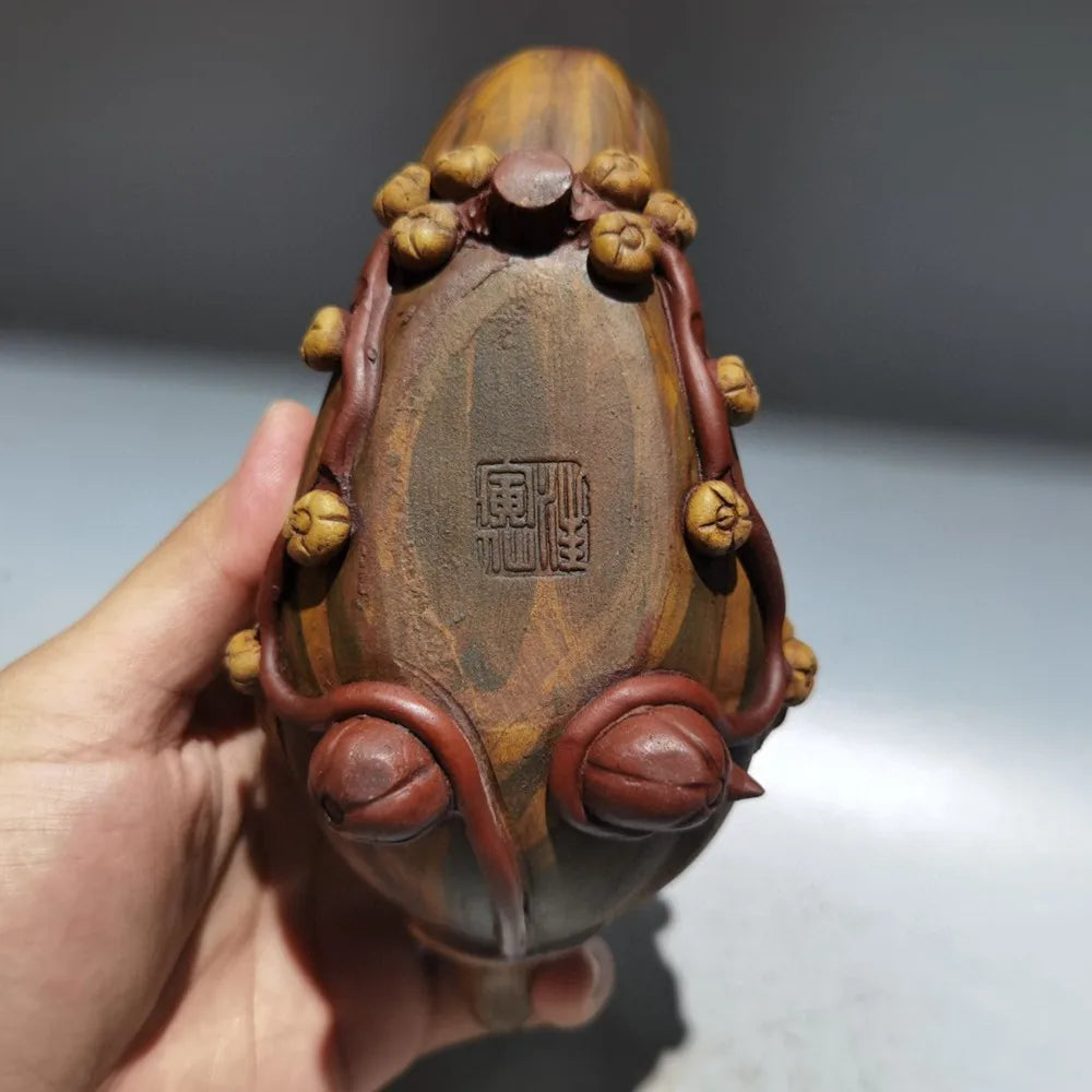 Chinese Yixing Zisha Clay Teapot Pumpkin Lifting Beam Pot Wang Yinxian 360ml