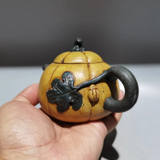 Chinese Yixing Zisha Clay Teapot Pumpkin Pot Jiang Rong 180ml