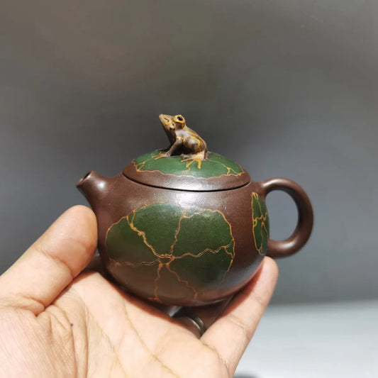 Chinese Yixing Zisha Clay Teapot Purple Mud Frog Tray Pot Jiang Rong 160ml