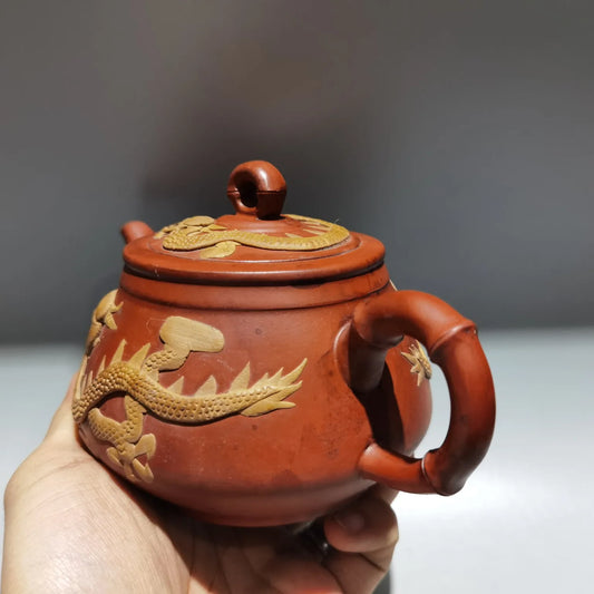 Chinese Yixing Zisha Clay Teapot Relief Dragon Pot Zhu Kexin 360ml