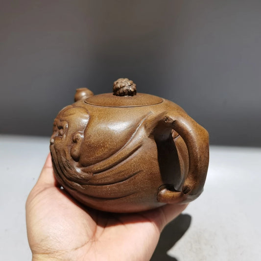 Chinese Yixing Zisha Clay Teapot Shouxing Pot Jinsha Temple Monk 380ml