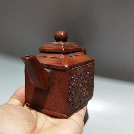 Chinese Yixing Zisha Clay Teapot Sifang Maiden Image Pot Chen Mingyuan 260ml