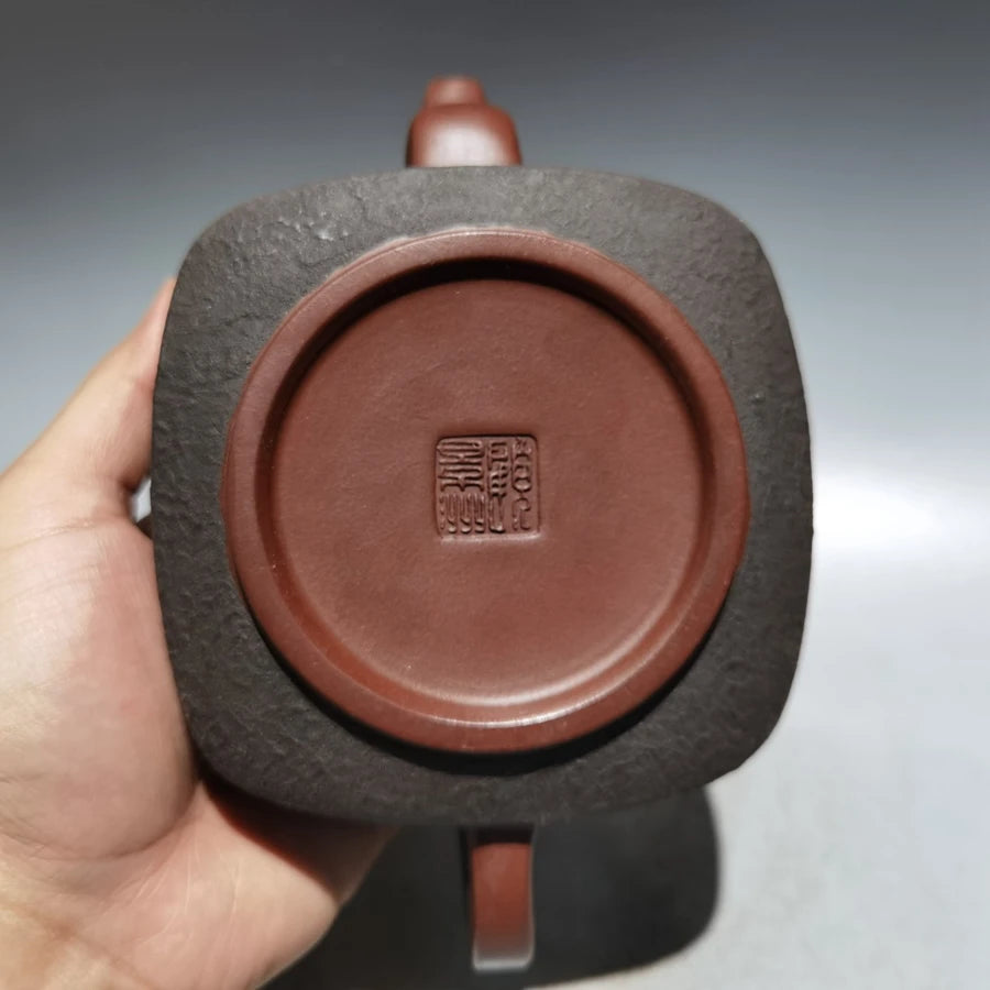 Chinese Yixing Zisha Clay Teapot Sifang Mud Painting Pot Gu Jingzhou 400ml