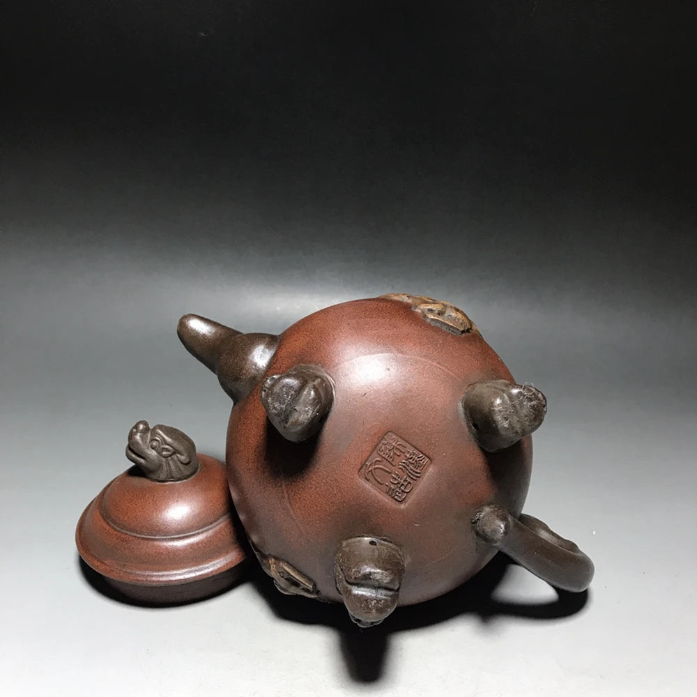 Chinese Yixing Zisha Clay Teapot Three legged dragon head Pot Chen Hanwen 450ml