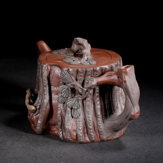 Chinese Yixing Zisha Clay Teapot Tree stump Pot Wang Youlan 700ml