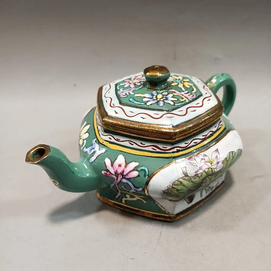 Chinese Yixing Zisha Clay Teapot color paintting Enamel color Pot Jinding trademark 280ml