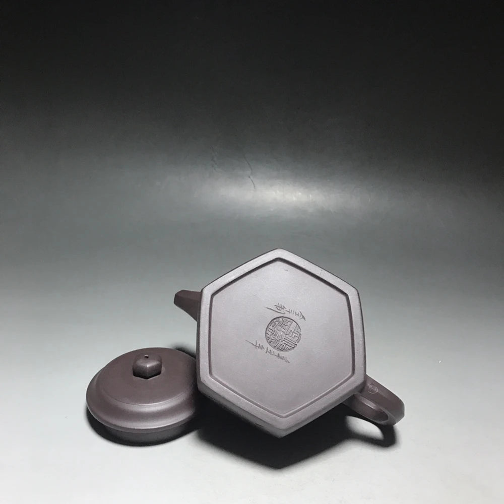 Chinese Yixing Zisha Clay Teapot hexagonal lettering Pot as shown 300ml