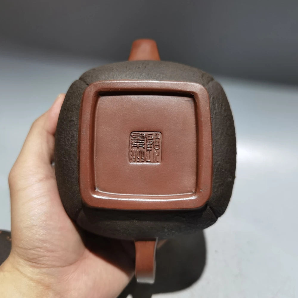 Chinese Yixing Zisha Clay Teapot square Ximei Pot Gu Jingzhou 380ml