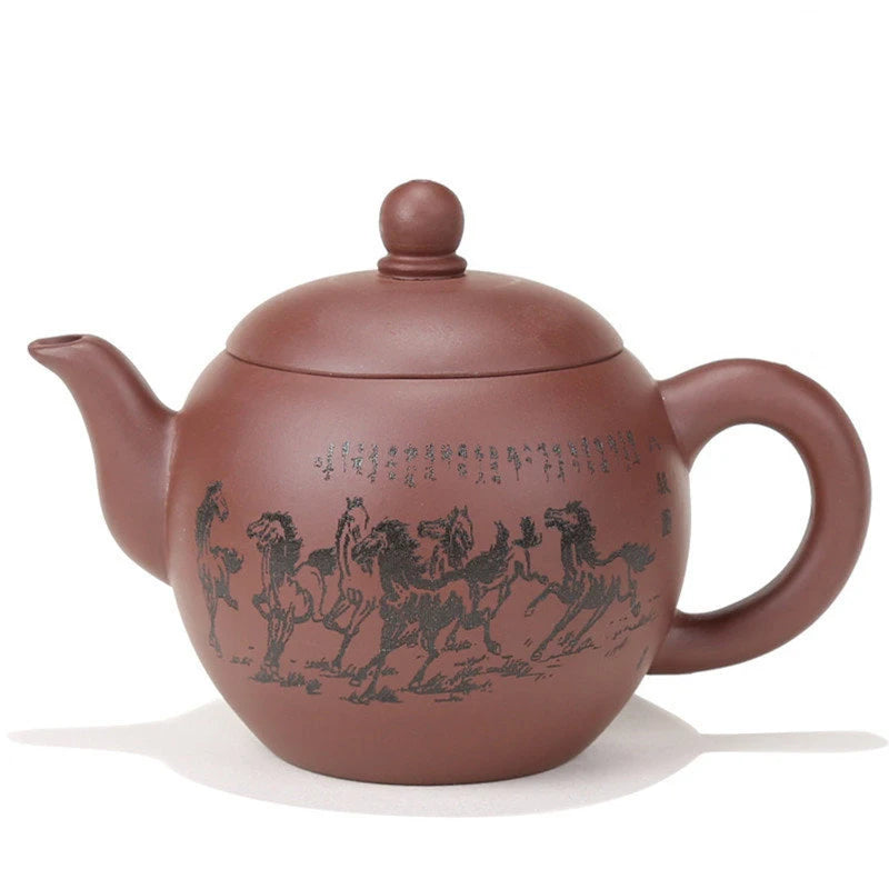 Chinese Yixing Zisha Teapot Raw Ore Zhu Mud Pot Handmade Beauty Tea Infuser Household Drinkware Tradition Tea Set Supplies 300ml