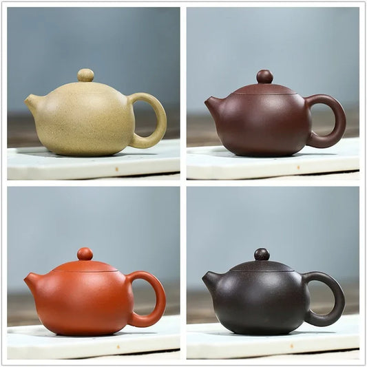 Chinese Yixing Zisha Teapots Set Purple Clay Teapot Classic Xishi Tea Pot 115ml Tea Kettle Master Handmade Gongfu Teaware