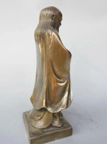 Chinese pure brass Taoist history founder laozi statue
