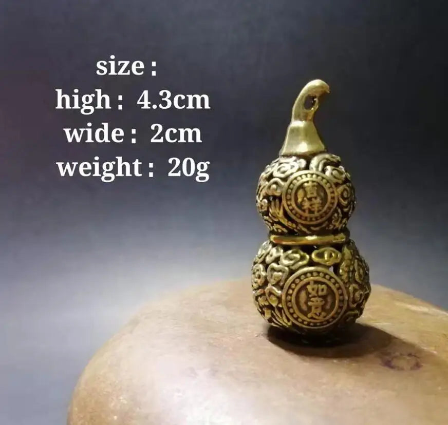 Chinese pure brass gourd small crafts statue