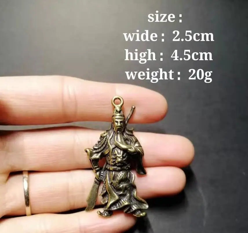 Chinese pure brass guanyu small crafts statue