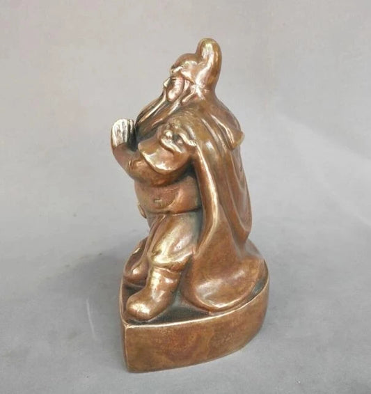 Chinese pure brass the duke guan handicraft statue