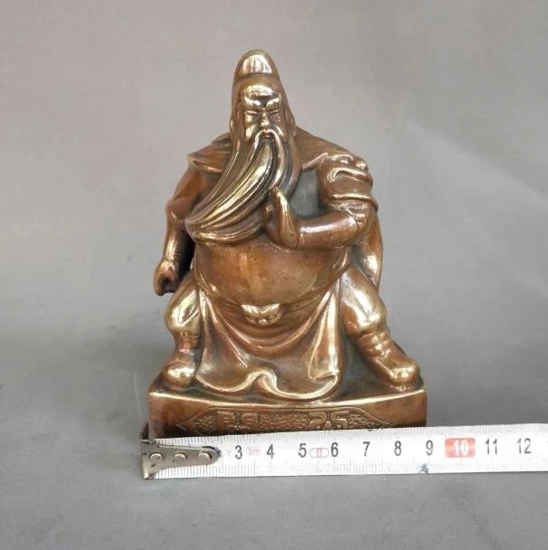 Chinese pure brass the duke guan handicraft statue
