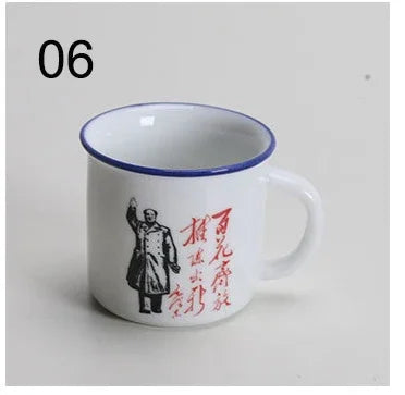Chinese retro mug,Coffee Mugs Camping Drinkware White porcelain tea cup,Creative gift