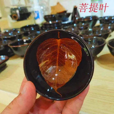 Chinese style Jianzhan tea cup Kungfu small tea cup ceramic color changing cup porcelain tea set latte cooking wine set
