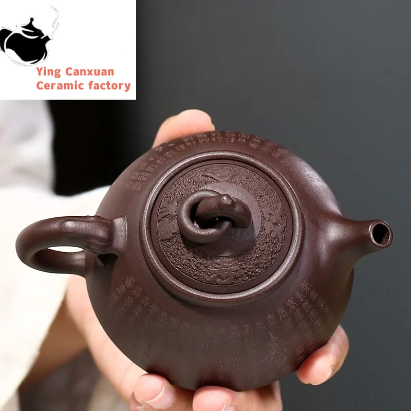 Chinese teapot Yixing Purple Clay Teapot Handmade Raw Ore Purple Clay Time-to-Run Pot Kung Fu Tea Set Teapot 190ml
