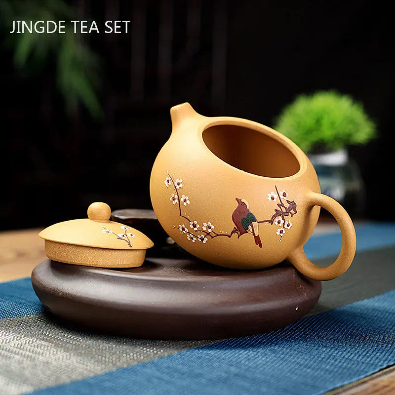 Classic Yixing Purple Clay Teapot Handmade Section Mud Xishi Pot Zisha Filter Beauty Kettle Chinese Tea Set Accessories 400ml