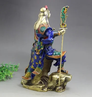 Cloisonne enamel Copper crafts Archaize do old Buddha ornament GuanYu Buddha guan gong statue figure Guan yu figurine Antique