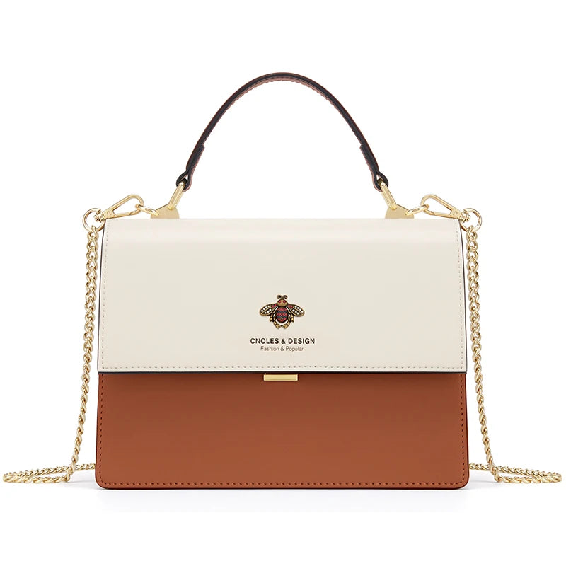 Cnoles Women Bee Shoulder Bag Versatile Chain Small Square Bag Women's Lady Brand Handbag Crossbody Bags