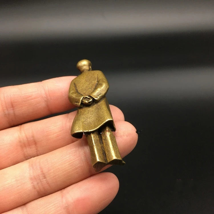 Collectable Chinese Brass Carved Mao Zedong Chairman Mao Exquisite Small Statues