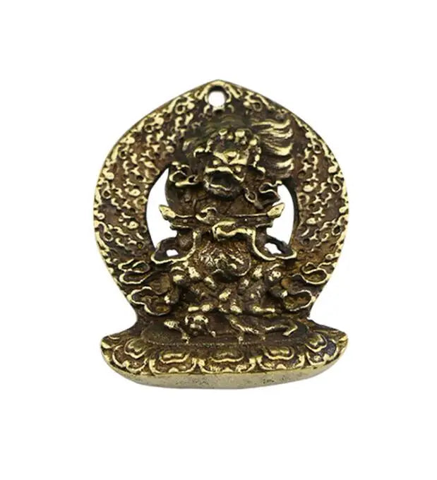 Collection Brass Carved Nepalese Tibetan Buddha Black Sky Buddha Exquisite Small Pendant Statue Gift