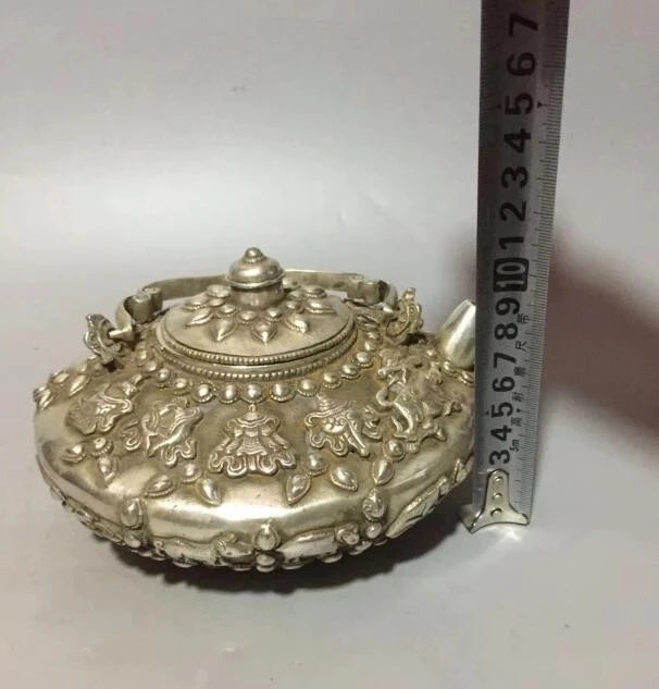 Collection white copper twelve chinese zodiac signs teapot crafts