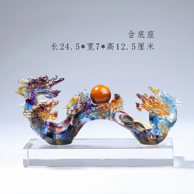 Colored Glass Nine Dragons Ruyi Ornament A Kind Of Mascot Jade Charm